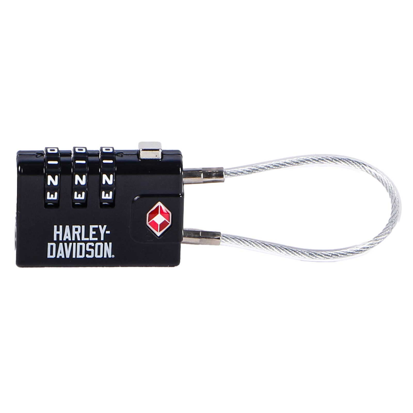 Harley-Davidson® TSA Approved Combination Luggage Lock - Rugged Zinc Alloy - Black