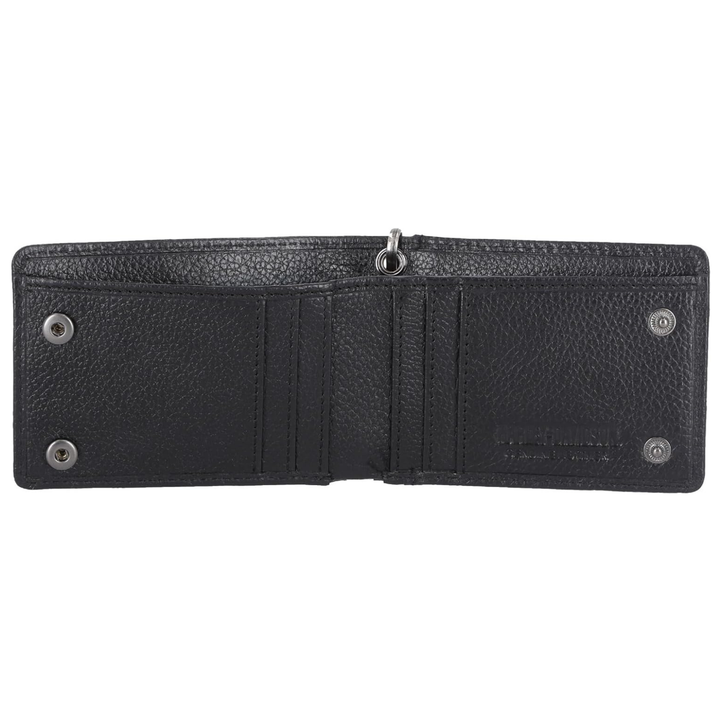 Harley-Davidson® Men's Bar & Shield Rubber Patch Bi-Fold Leather Wallet - Black