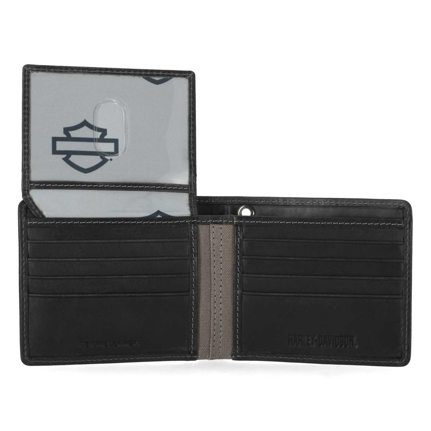 Harley-Davidson® Men's Willie G Skull Stitch Passcase Bi-Fold Wallet - Black
