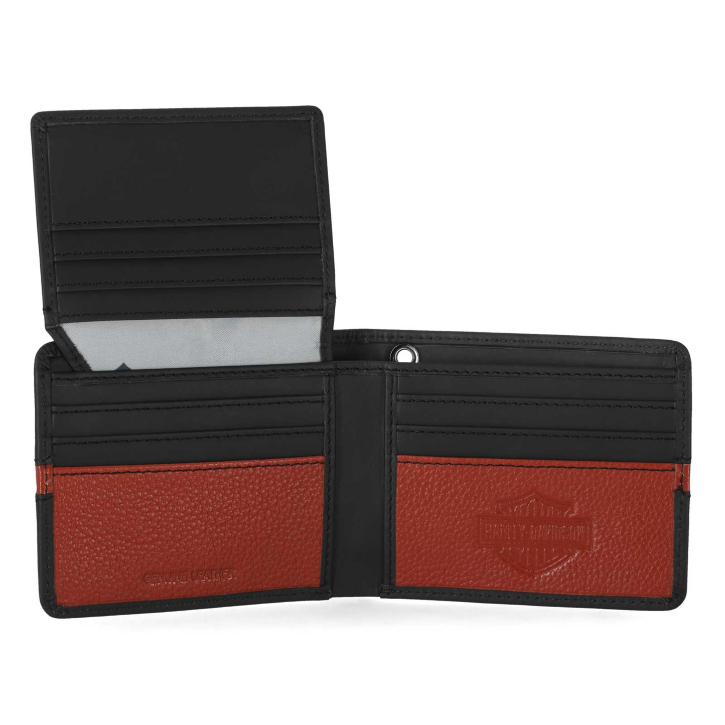 Harley-Davidson® Men's H-D Center Block Passcase Bi-Fold Leather Wallet - Black