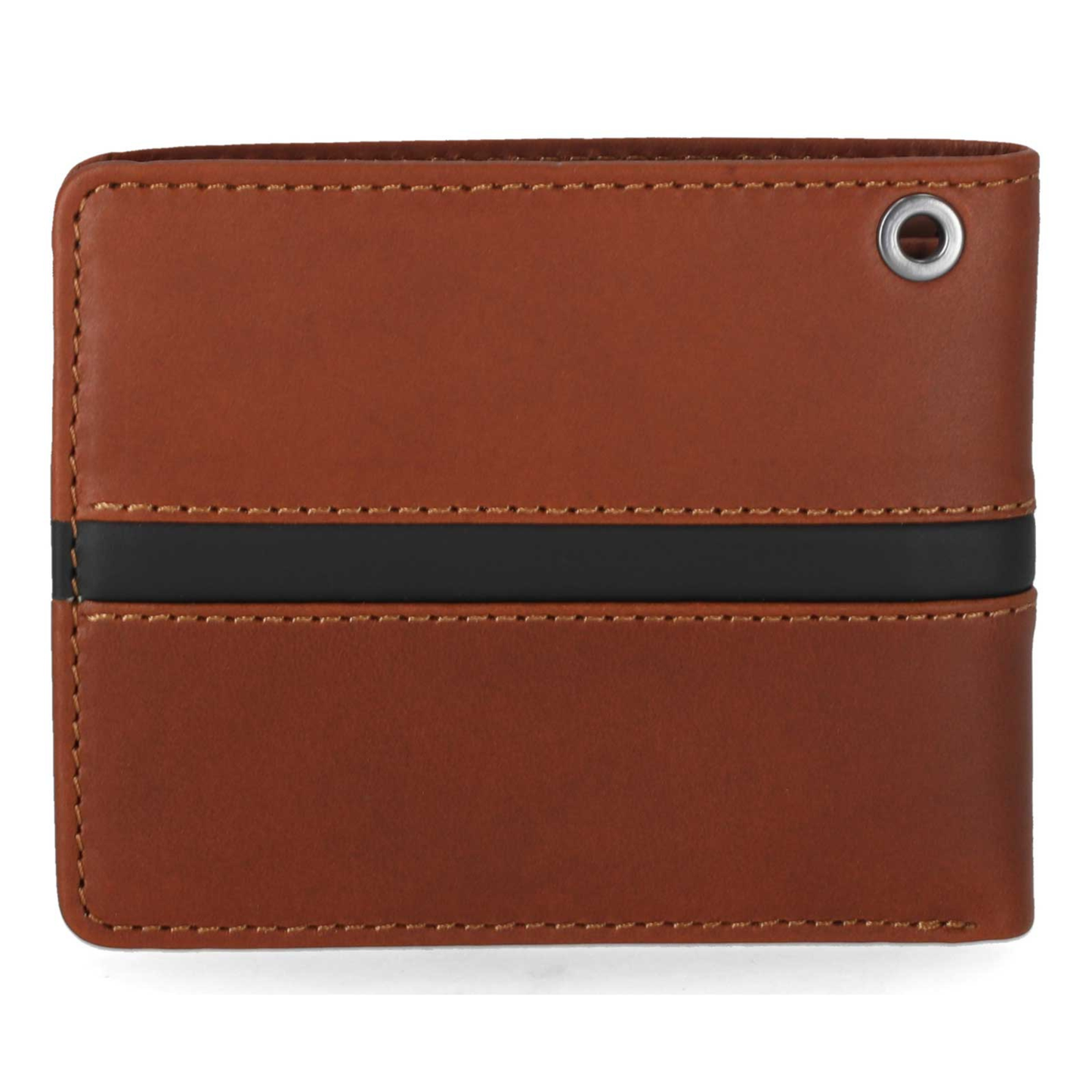 Harley-Davidson® Men's H-D Center Block Passcase Bi-Fold Leather Wallet - Cognac