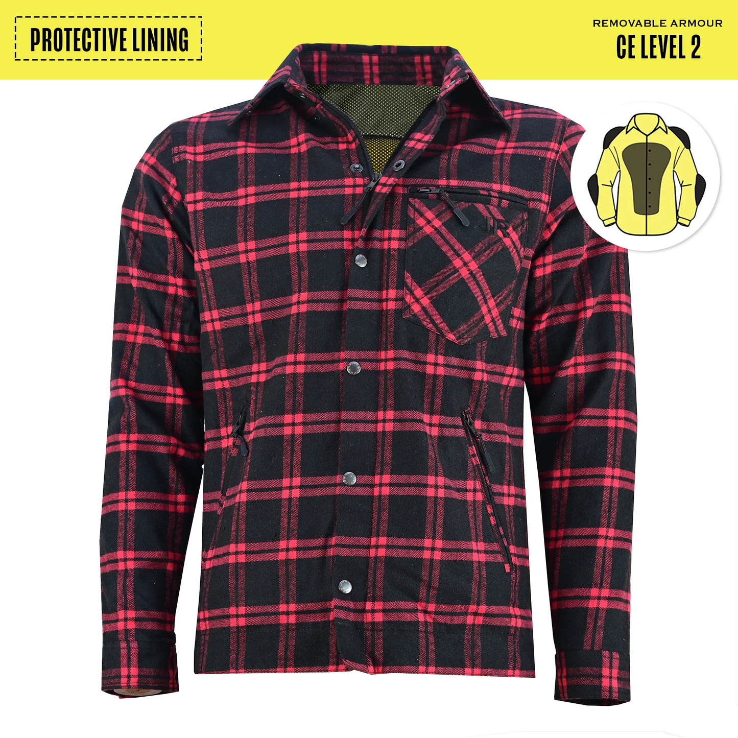 Johnny Reb - Men's Bottlebrush Protective Shirt - Black & Red