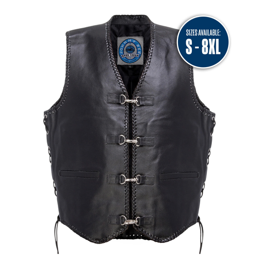 Johnny Reb - Men's Capricorn Leather Vest - Black