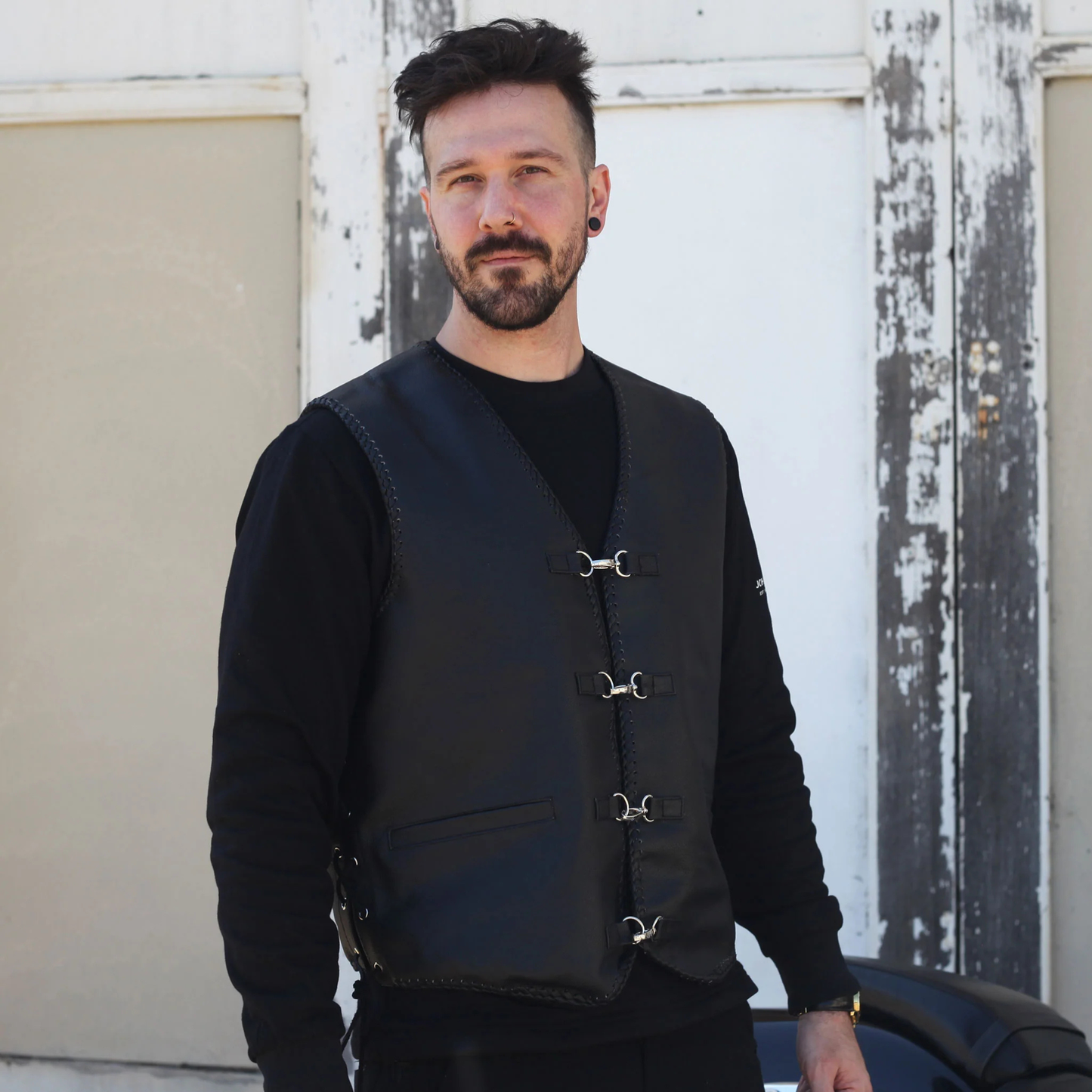 Johnny Reb - Men's Capricorn Leather Vest - Black