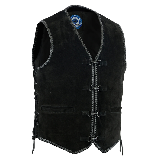 Johnny Reb - Men’s Lightning Ridge Suede Leather Vest - Black