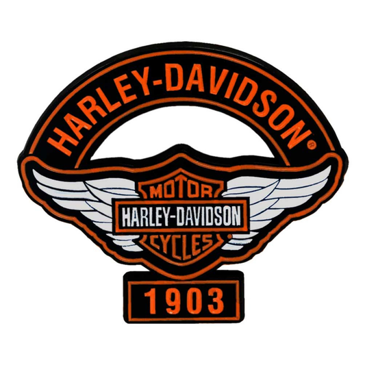Harley-Davidson® 1.75 in. Winged B&S Logo Stock Metal Pin - Shiny Black Finish