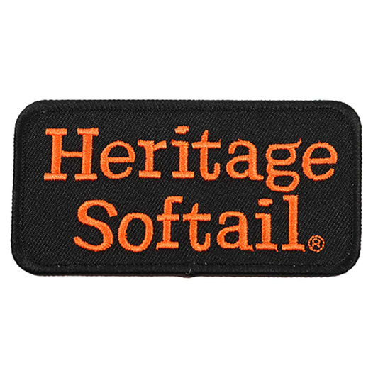 Harley-Davidson® 4 in. Embroidered Heritage Softail Emblem Sew-On Patch - Black