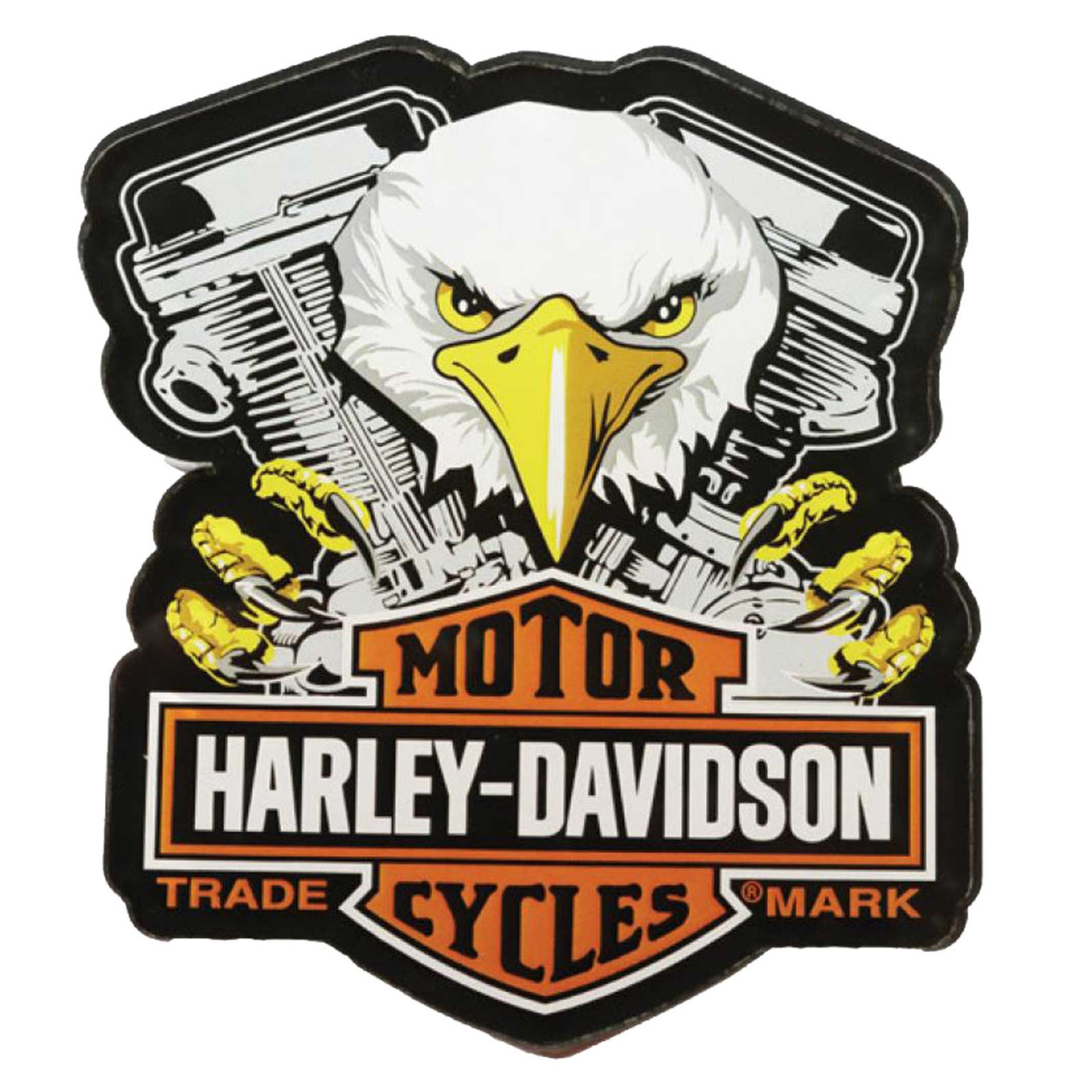 Harley-Davidson® Cut-Out Snatched Eagle Hard Acrylic Magnet - 4 inch - Black