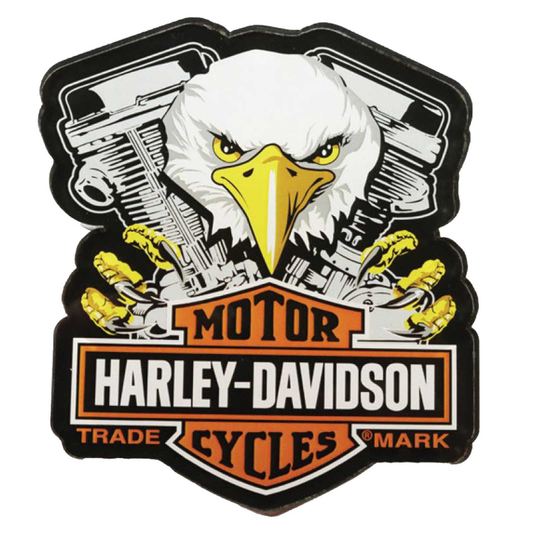 Harley-Davidson® Cut-Out Snatched Eagle Hard Acrylic Magnet - 4 inch - Black