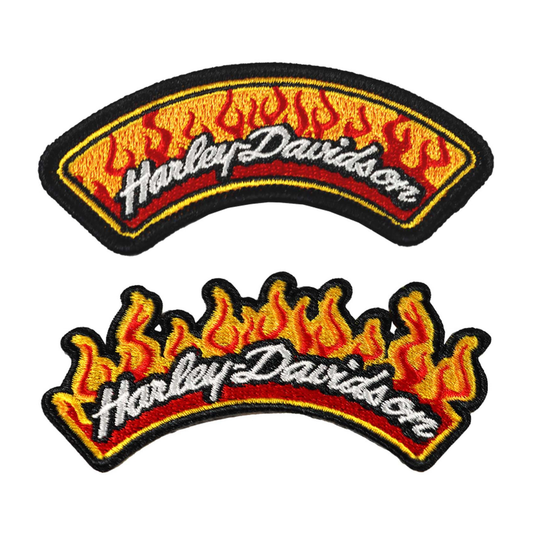 Harley-Davidson® 3.5 in. 2-Pack Spicy H-D Emblem Sew-On Patches Set - Black & Orange