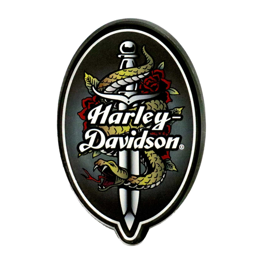 Harley-Davidson® Snakes & Daggers H-D Hard Acrylic Magnet - 3 in. Black