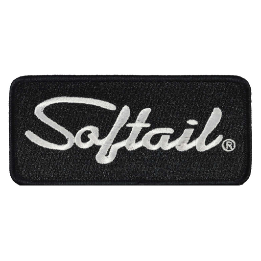 Harley-Davidson® 4 in. Embroidered Softail Sew-On Patch - Black & White