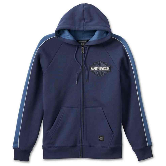 Harley-Davidson® Men's Club Crew Zip-Up Hoodie - Peacoat