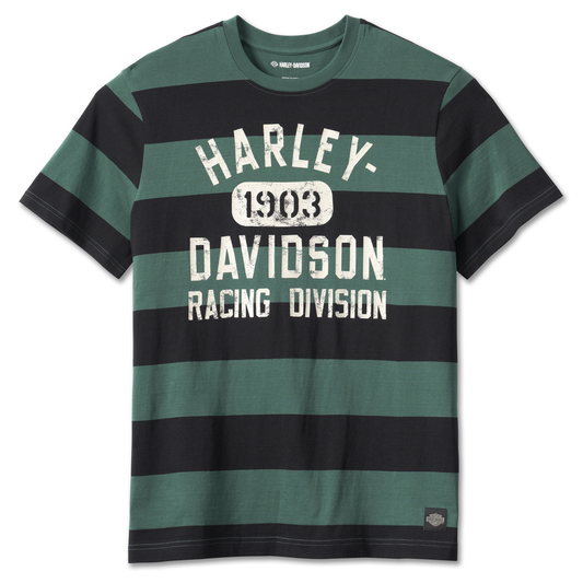 Harley-Davidson® Men's Racing Striped Tee - Green Stripe