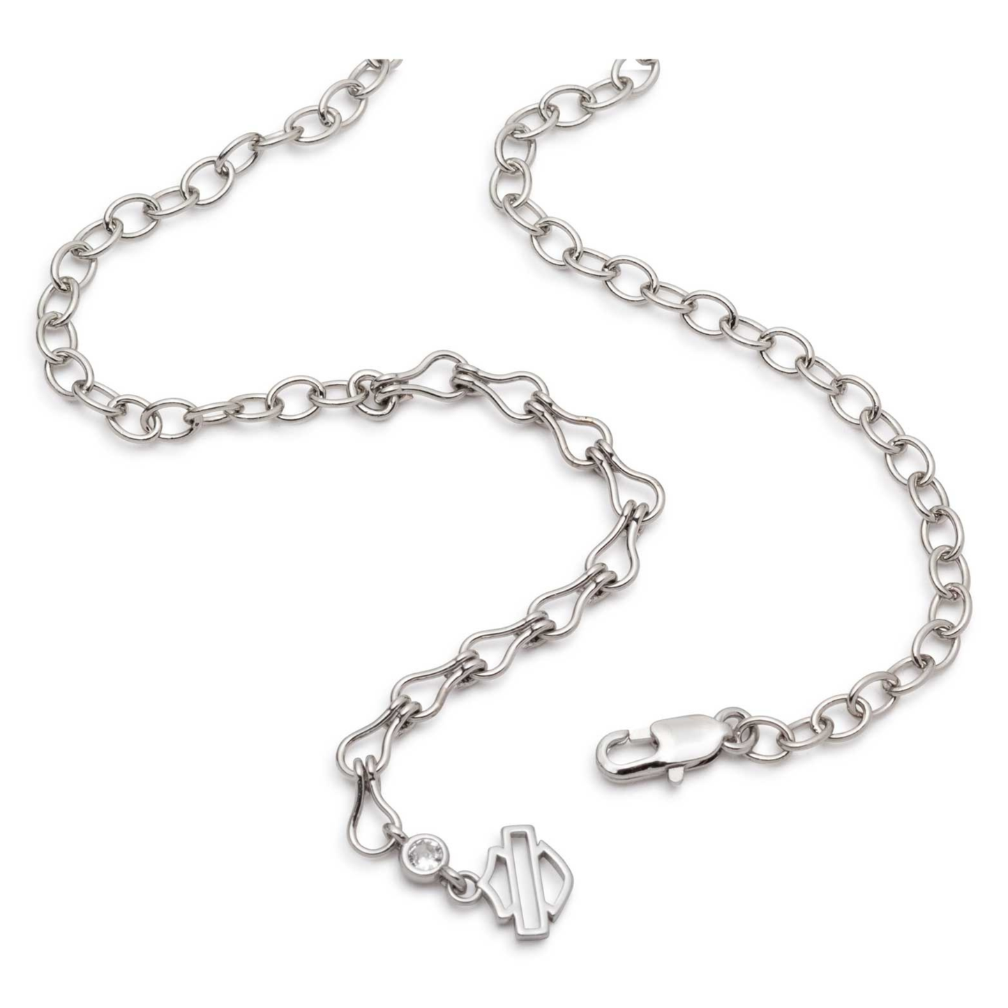 Harley-Davidson® Women's 24 in. Two-Tone Lock & Key Chain Necklace - Brass