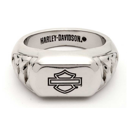Harley-Davidson® Men's Bar & Shield Dimensional Chain Ring - Stainless Steel