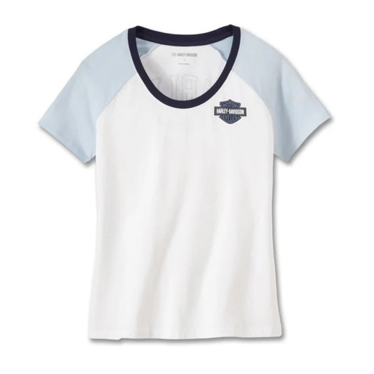 Harley-Davidson® Women's United Raglan Tee - Bright White