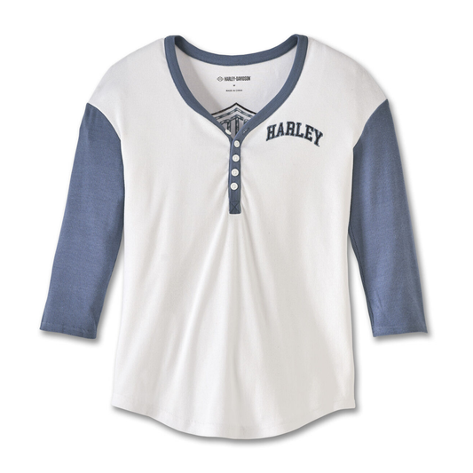 Harley-Davidson® Women's Pride Contrast Henley - Bright White