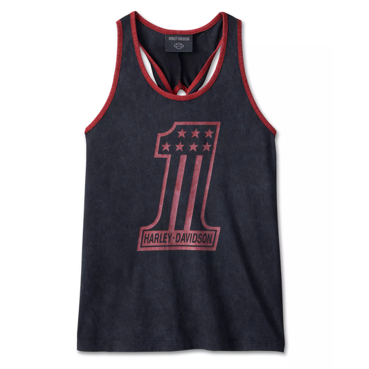 Harley-Davidson® Women's National Anthem Twist Back Tank - Black Beauty