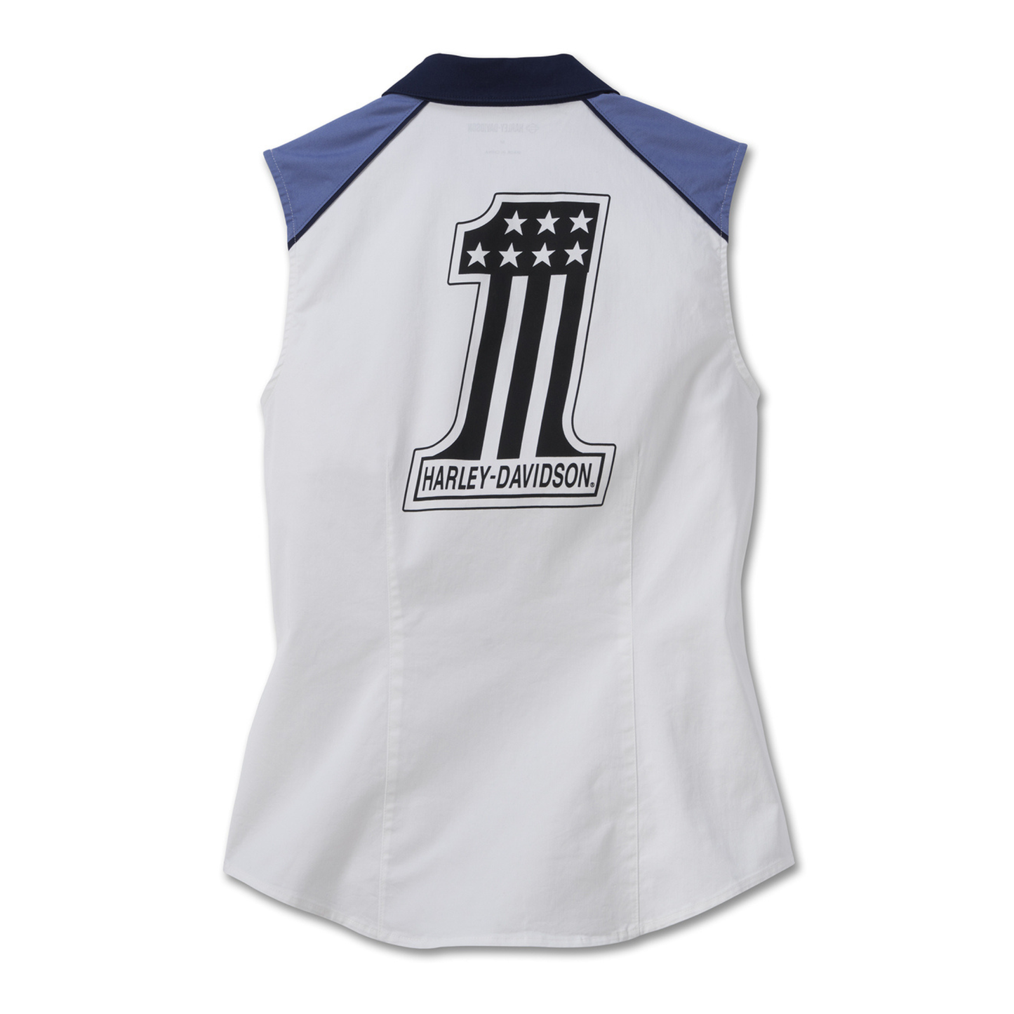 Harley-Davidson® Women's Liberty Sleeveless Zip Front Shirt - Bright White