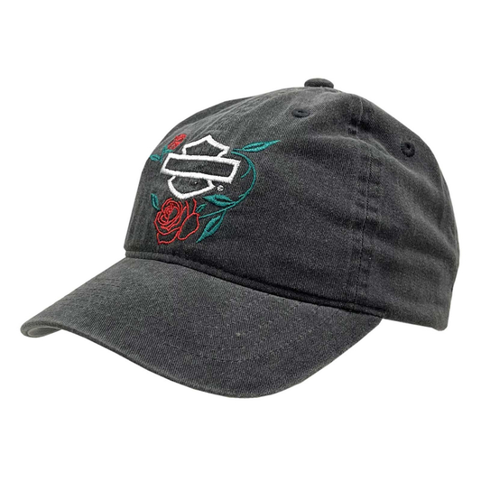 Gasoline Alley Harley-Davidson® Women's Thicket B&S Roses Adjustable Curved Bill Dad Hat