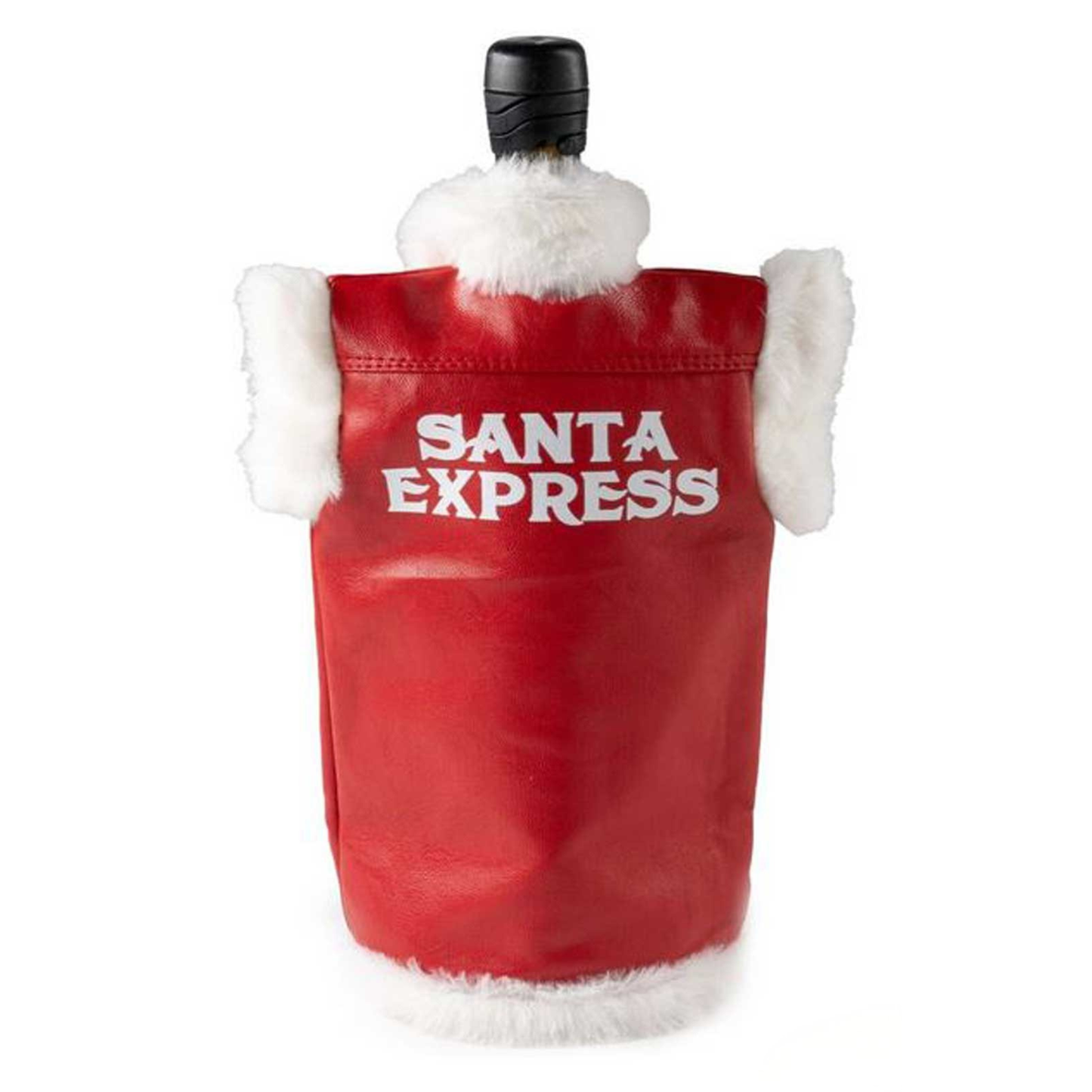 Harley-Davidson® Biker Santa Fur Trim Vest Insulated Wine Bottle Cooler - Red