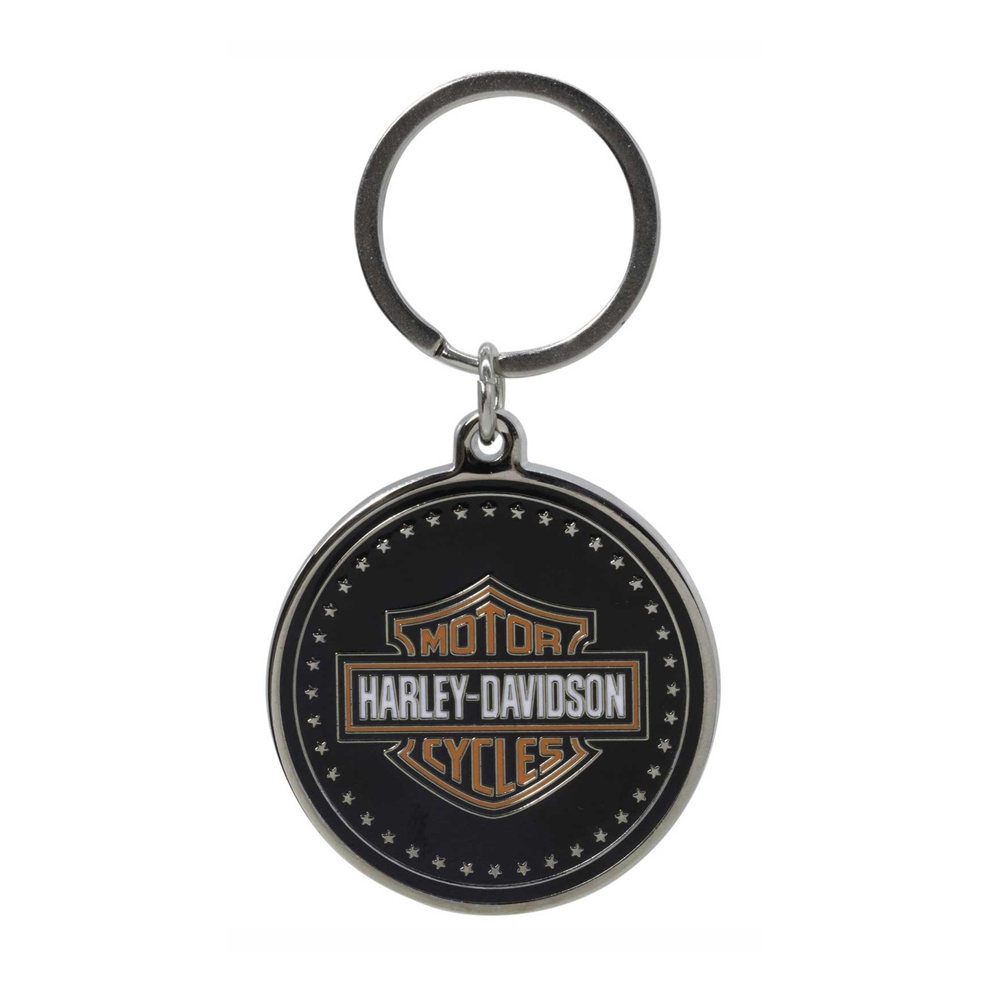 Harley-Davidson® Coin-Style Bar & Shield Logo Key Chain - Black/Orange
