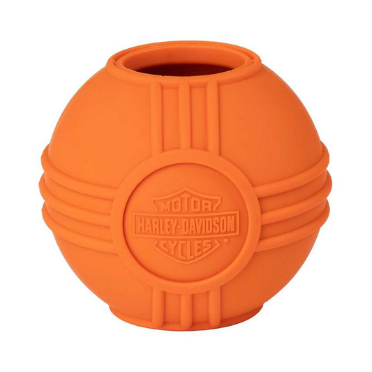 Harley-Davidson® Embossed Bar & Shield Logo Heavy-Duty Rubber Ball Toy - Orange