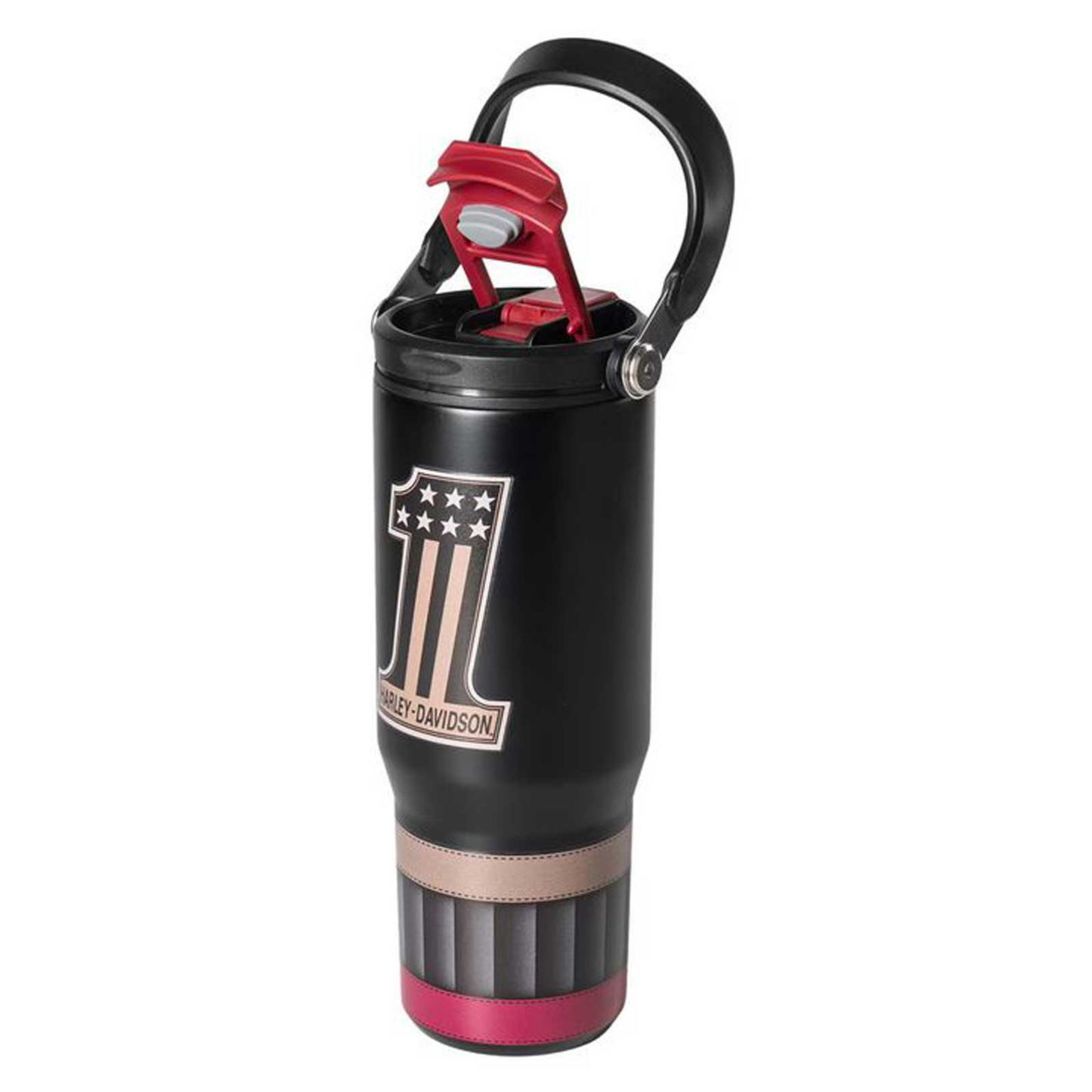 Harley-Davidson® Vintage #1 Travel Mug w/ Pop-Up Straw - Matte Stainless Steel