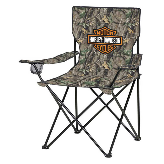Harley-Davidson® Folding Outdoor Chair w/ Storage Bag - Lightweight - Camo Pattern