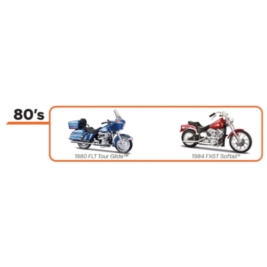 Harley-Davidson® 1:18 Motorcycle Duo Pack - 1980'S - 1980 FLT Tour Glide & 1984 FXST Softail