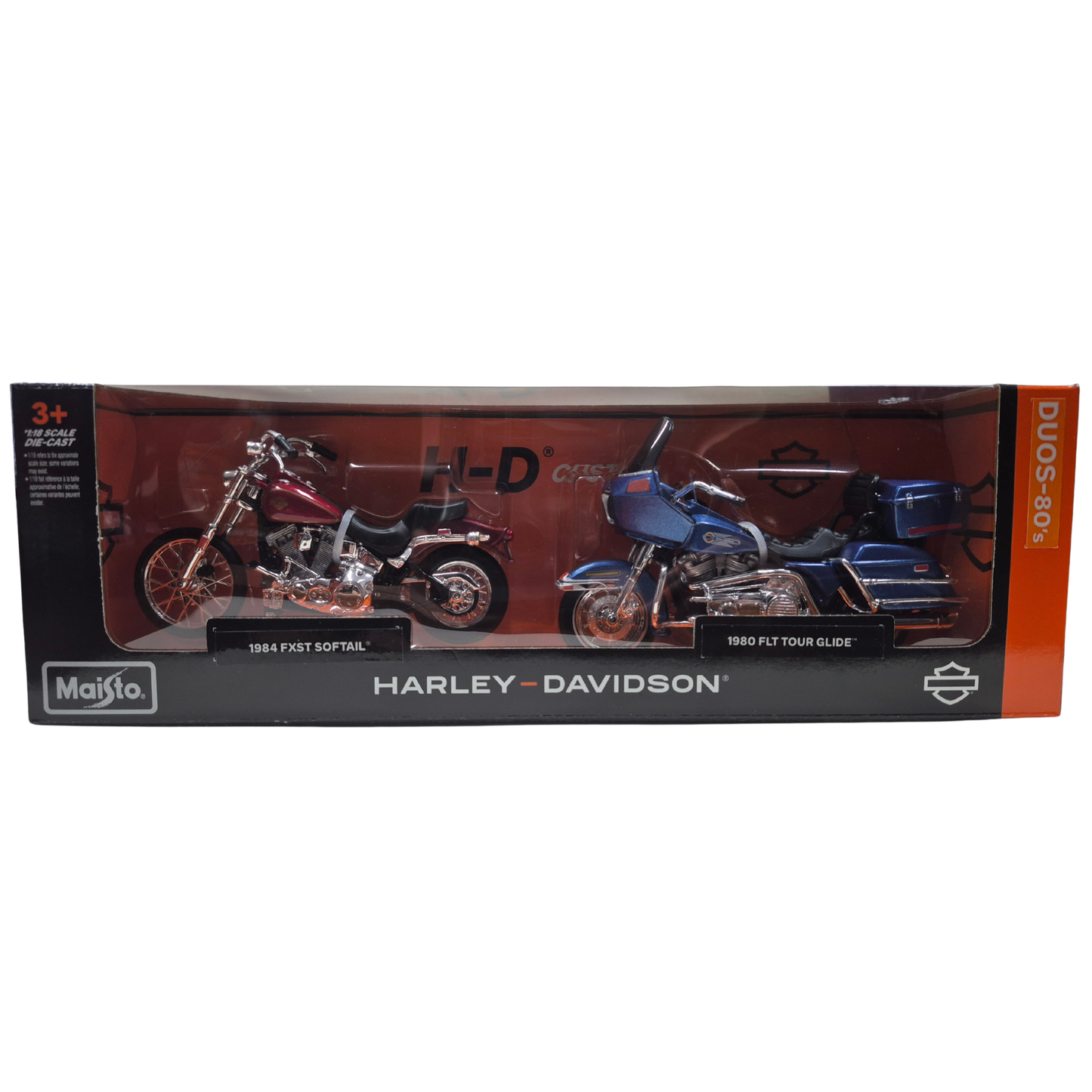 Harley-Davidson® 1:18 Motorcycle Duo Pack - 1980'S - 1980 FLT Tour Glide & 1984 FXST Softail
