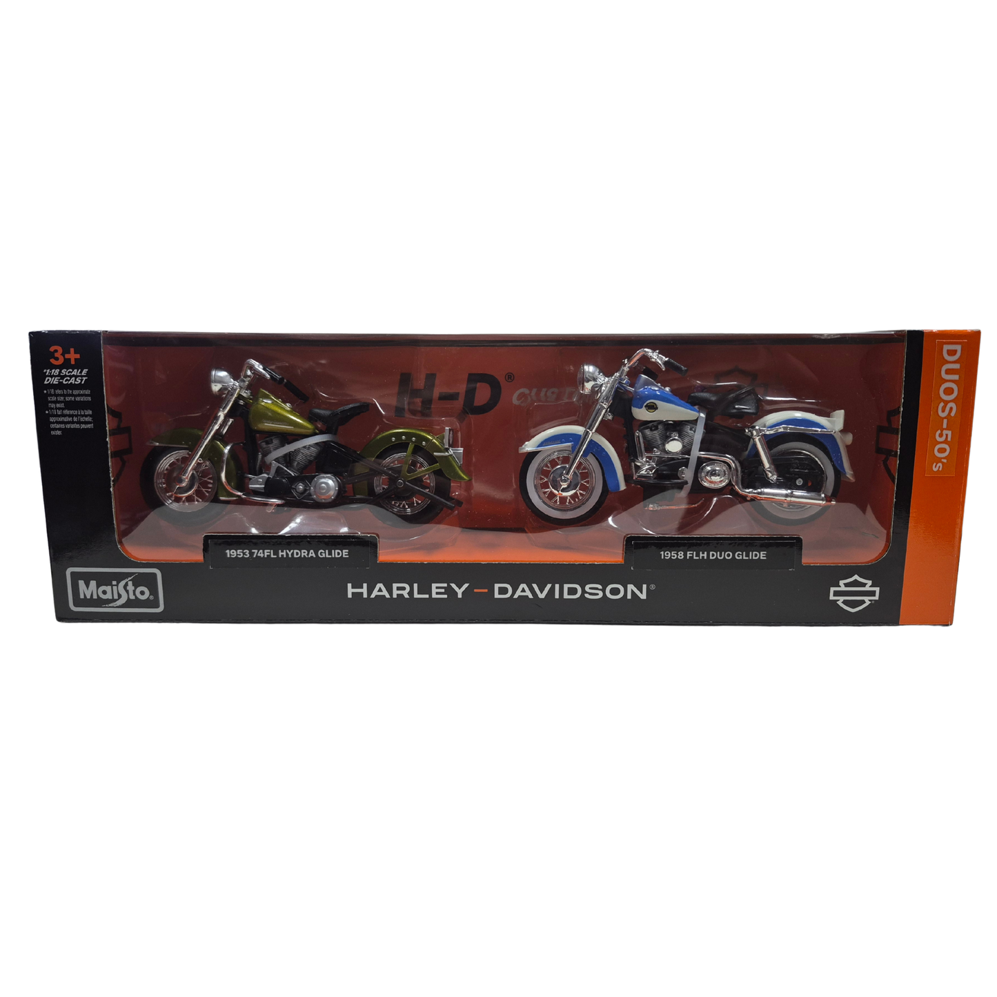 Harley-Davidson® 1:18 Motorcycle Duo Pack - 1950'S - 1953 74FL Hydra Glide & 1958 FLH Duo Glide