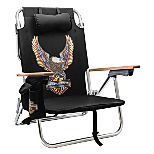 Harley-Davidson® Vivid Bar & Shield Eagle Graphic Beach Chair