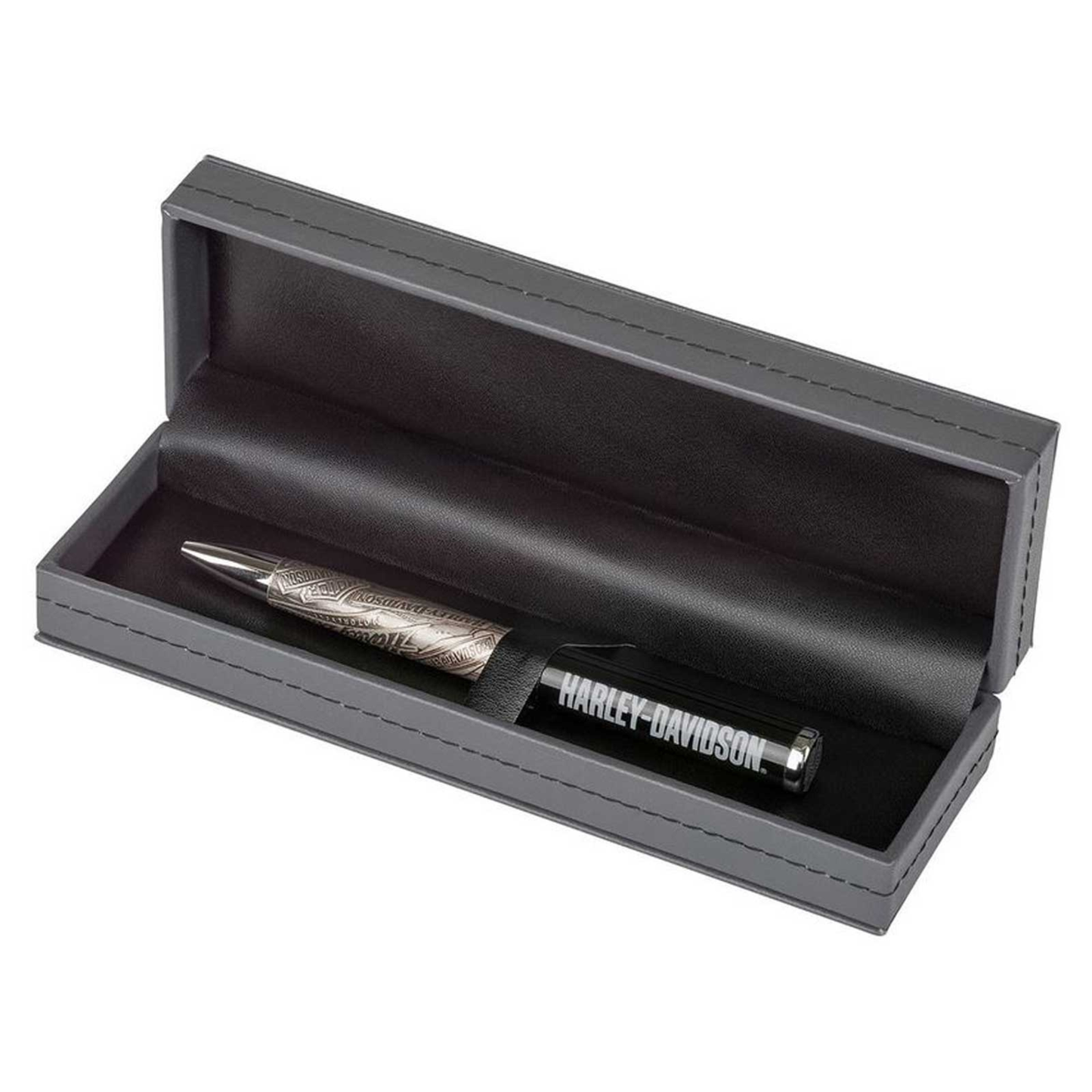 Harley-Davidson® Embossed Refillable Black Ink Pen w/ Black Gift Box - Black
