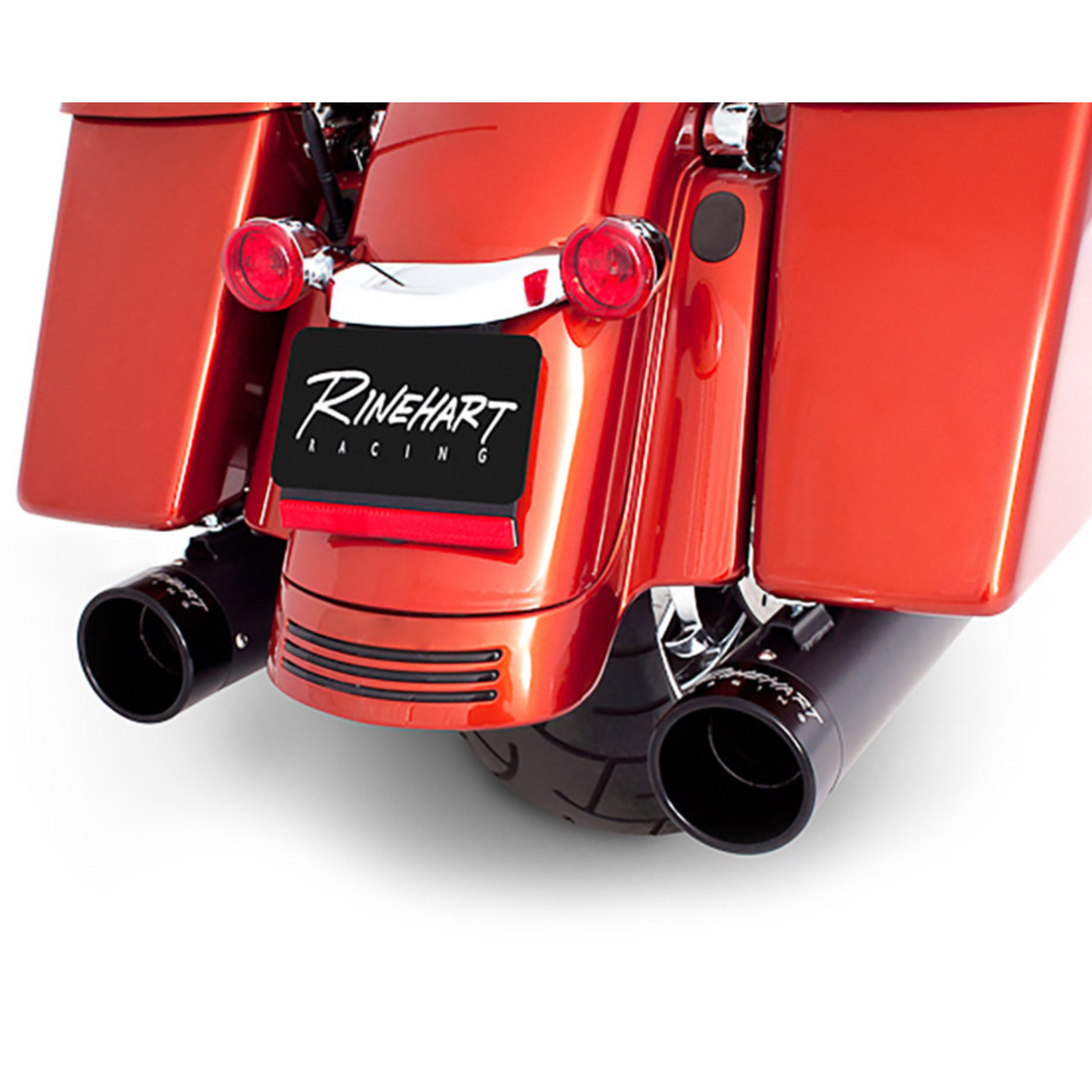 Rinehart Racing - Slip-On 4" Mufflers Black w/Black End Caps - Fits Touring 2017up
