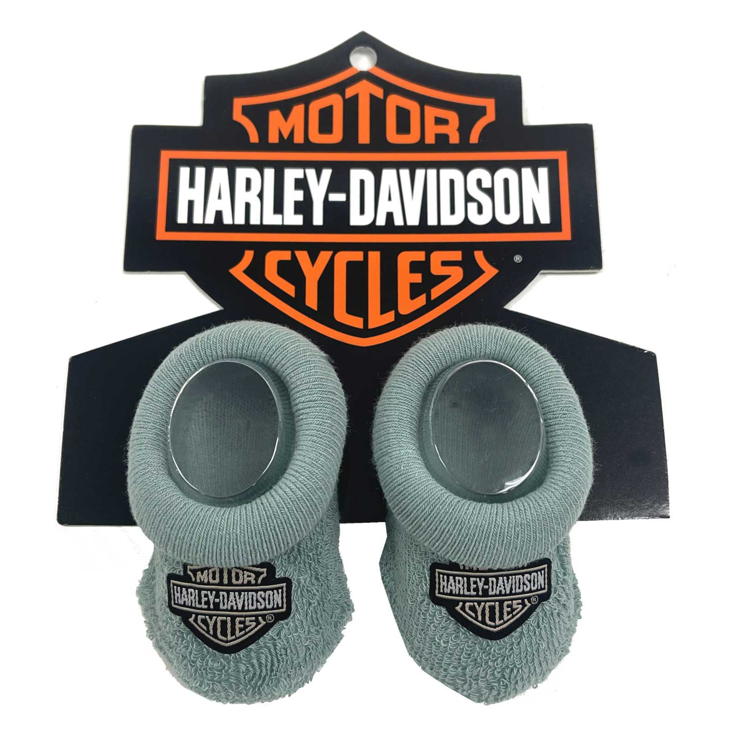 Harley-Davidson® Baby Girls' Bar & Shield Patch Newborn Booties Socks - Green