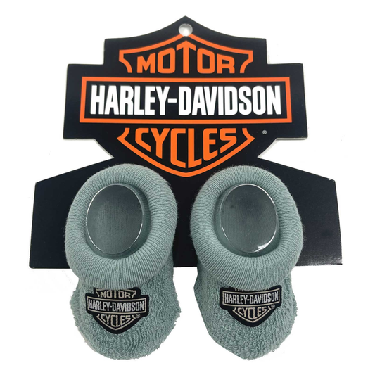 Harley-Davidson® Baby Girls' Bar & Shield Patch Newborn Booties Socks - Green