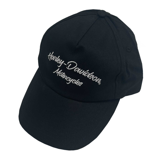 Harley-Davidson® Girls' Twill Embroidered H-D Toddler Baseball Cap - Black