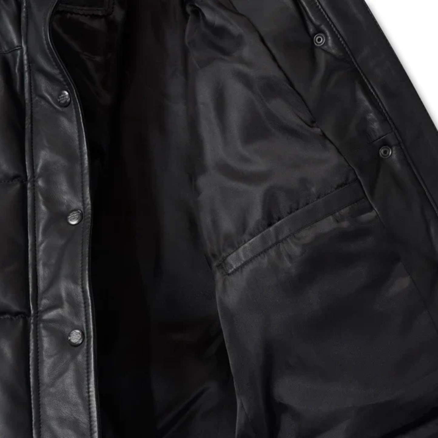 Harley-Davidson® Women's Blacked Out Leather Puffer Jacket