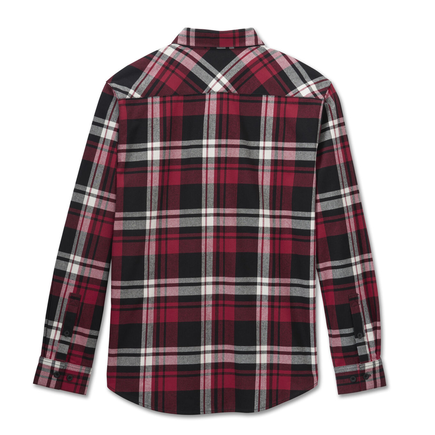 Harley-Davidson® Men's Bar & Shield Flannel Shirt - Plaid - Chili Pepper & Harley Black