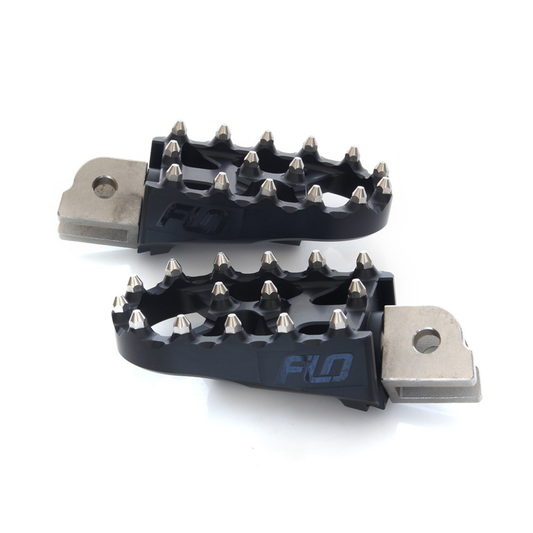 Flo Motorsports - V2 MX Footpegs – Black. Fits Softail 2018up Front Rider