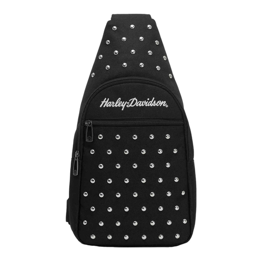 Harley-Davidson® Women's Studded Moonshadow Chest Rugged Sling Bag - Black