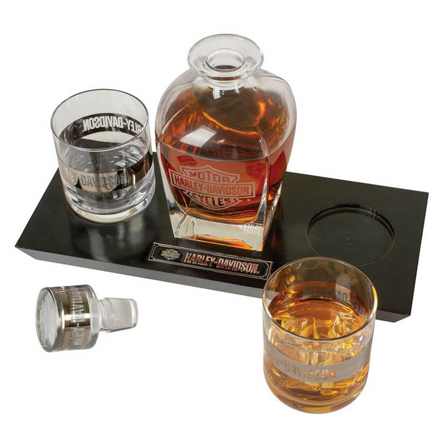 Harley-Davidson® Bar & Shield Logo Glass Decanter & Whiskey Glasses Set - 23 oz.
