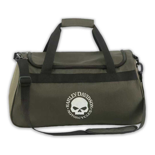 Harley-Davidson® Willie G Skull Graphic Rugged Duffel Bag - Grape Leaf Green