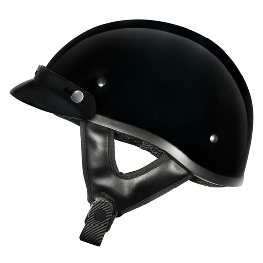 M2R - Rebel Classic Shorty Open Face Helmet - Black