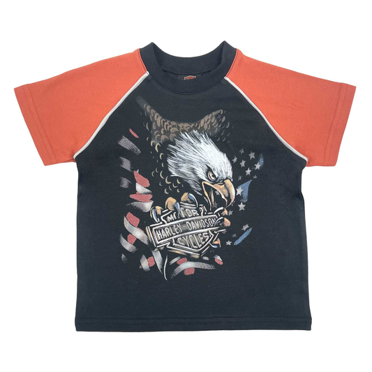 Harley-Davidson® Boys' Eagle Knit Raglan Colorblock Short Sleeve T-Shirt - Black