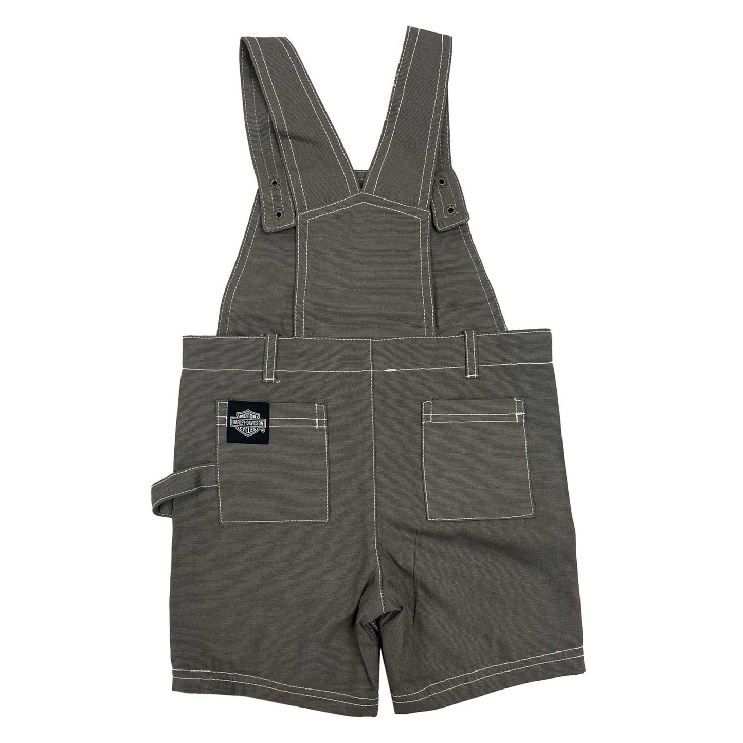 Harley-Davidson® Boys' 2-Piece Canvas Shortall w/ Tee - Orange/Tan