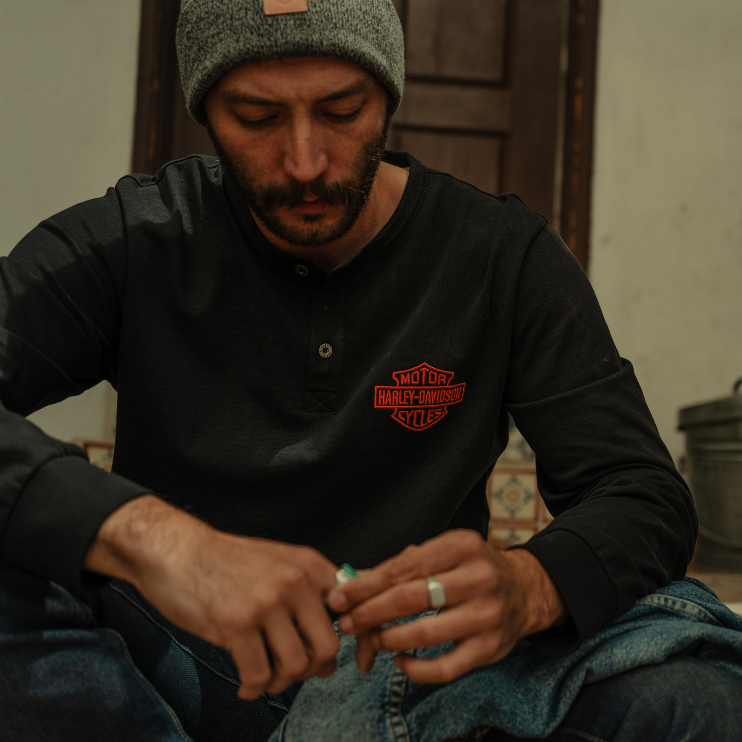 Harley-Davidson® Men's Racer Font Henley