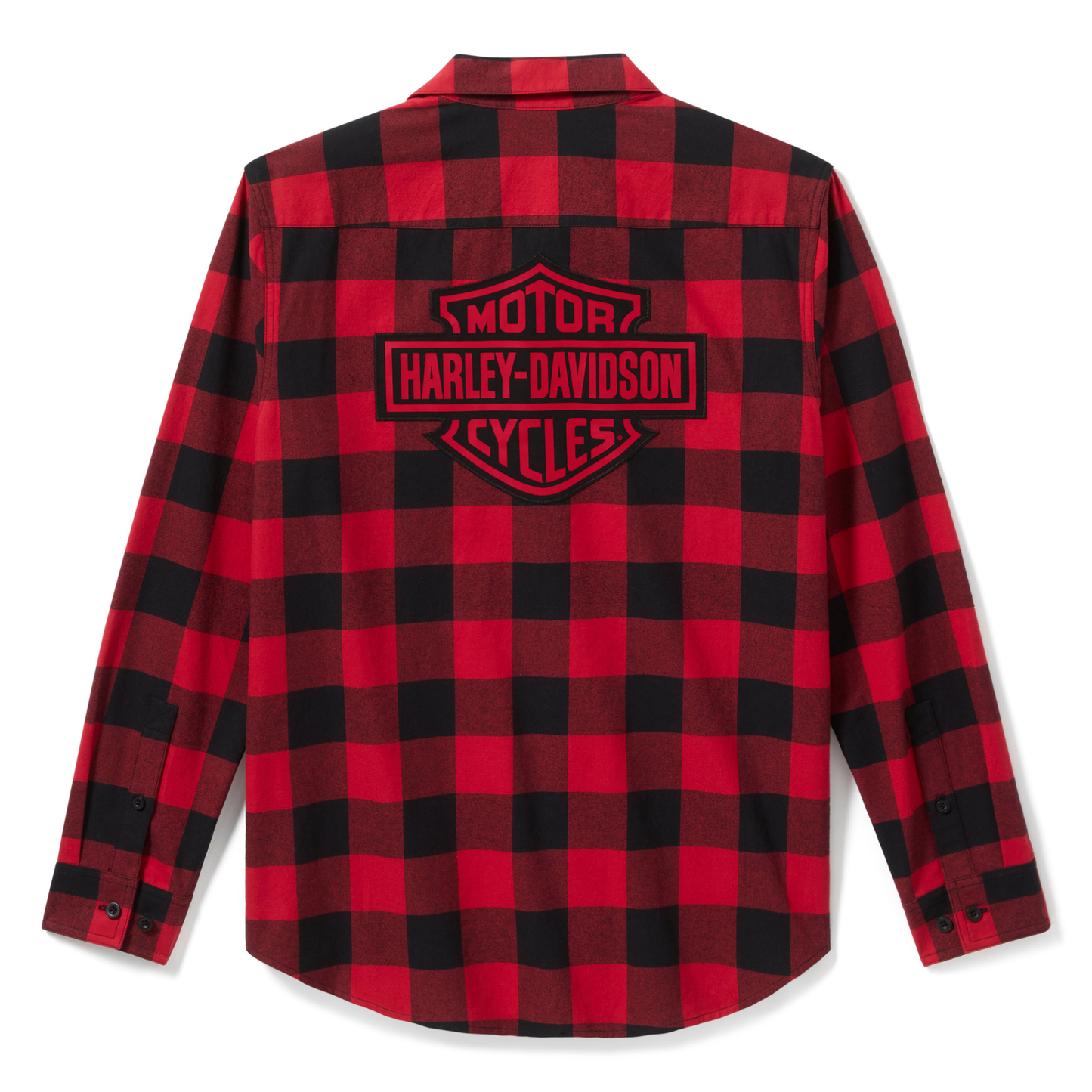 Harley-Davidson® Men's Bar & Shield Buffalo Check Flannel - Red Plaid